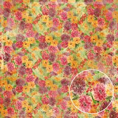 Shabby Fall Autumn Watercolor Dahlia Floral Background Pattern by Clikchic Designs