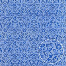 Shabby Vintage Blue White Floral Monoprint Background