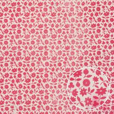 Shabby Vintage Red Cream Floral Monoprint Background