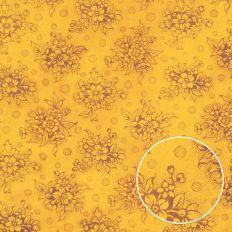 Shabby Vintage Yellow Brown Floral Monoprint Background