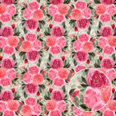 Red Pink Loose Watercolor Roses Printable Background Pattern by Clikchic Designs