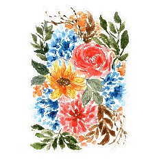 Fall / Autumn Sunflower Dahlia Rose Floral Arrangement Print and Cut