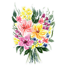 Waterflower Spring Wildflower Floral Bouquet Print and Cut by Clikchic Designs