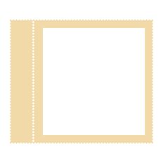 Whimsical Postage Stamp Frame with Tear Off Caption Strip