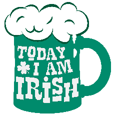 Today I am Irish St Patricks Day Beer and Four Leaf Shamrock / Clover by Clikchic Designs