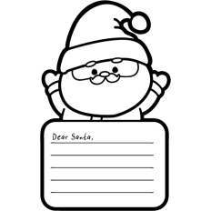 cute dear santa letter lineart