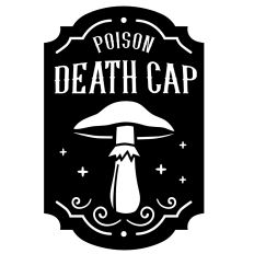 death cap mushroom label