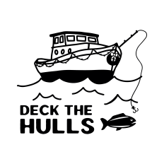 Deck The Hulls Fishing Boat Christmas Cutfile