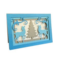 Winter Deer Christmas Shadowbox Card - 4x6 in