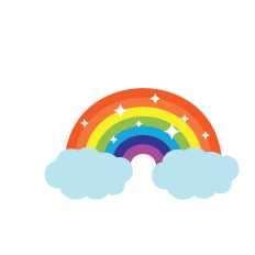 Rainbow with clouds