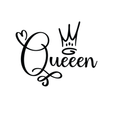 Queen word with crown