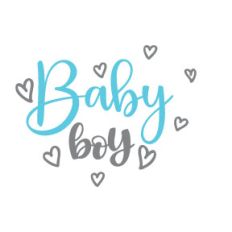 Baby boy Phrase with hearts