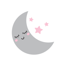 Cute Moon with sleepy eyes