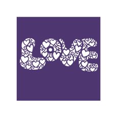 Detailed Word Love with hearts   
