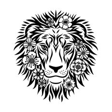 Floral lion head