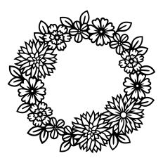 Floral round summer wreath