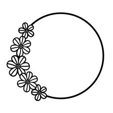 Floral round elegant frame