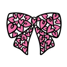  Valentine's day hair bow with hearts