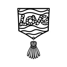Valentine’s Day Love bunting with a tassel
