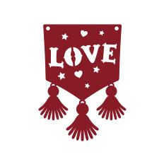 Valentine’s Day Love bunting with tassels