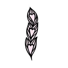 Bird feather with hearts
