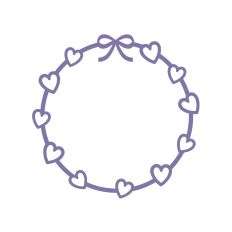 Monogram round frame with hearts