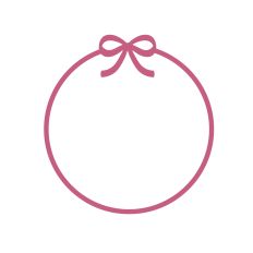 Round monogram frame with a bow