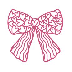 Hair bow with hearts