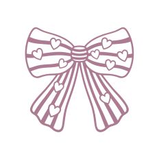Hair bow with hearts