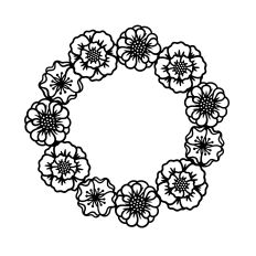 Summer flower round frame