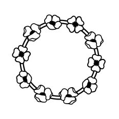 Round Floral Wreath Frame