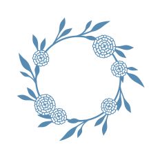 Flower round frame wreath