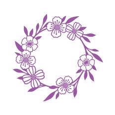 Round Floral Wreath Frame
