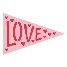 Love bunting with hearts