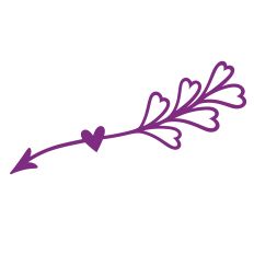 Cupid arrow with a heart