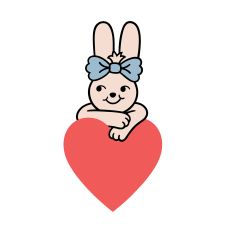 Girl Easter Bunny with heart