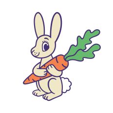 Cute bunny with a carrot