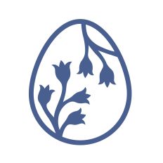 Easter egg with spring flowers
