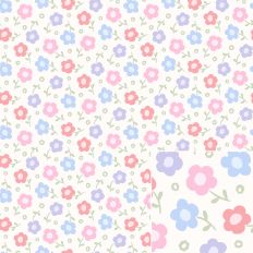 Pink, Blue and Lilac Sweet Floral Printable Pattern Background