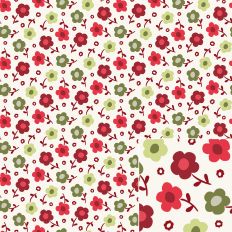 Red, Green and White Floral Printable Pattern Background