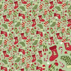 Christmas Stockings Candy Canes and Stars Pattern