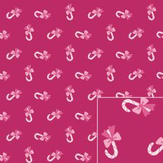 Christmas Candy Canes And Bows Printable Pattern Pink Background