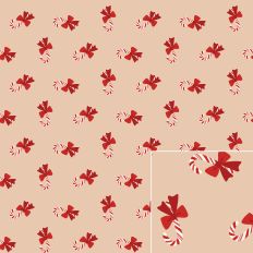 Christmas Candy Canes And Bows Printable Pattern Background