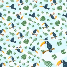 Rainforest Jungle Toucan Bird Printable Pattern Background