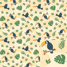 Rainforest Jungle Toucan Bird Printable Pattern Background