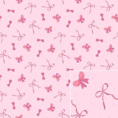 Hand Drawn Sweet Pink Coquette Bows Printable Pattern Background