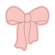 Pretty Bow Sketch Design Coquette Feminine Ribbon