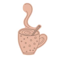 Festive Hot Chocolate Drink with Cinnamon Stick Sketch Design