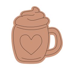 Hot Chocolate with Heart Sketch Design