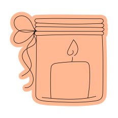 Cozy Rustic Candle in a Jar Sketch Design